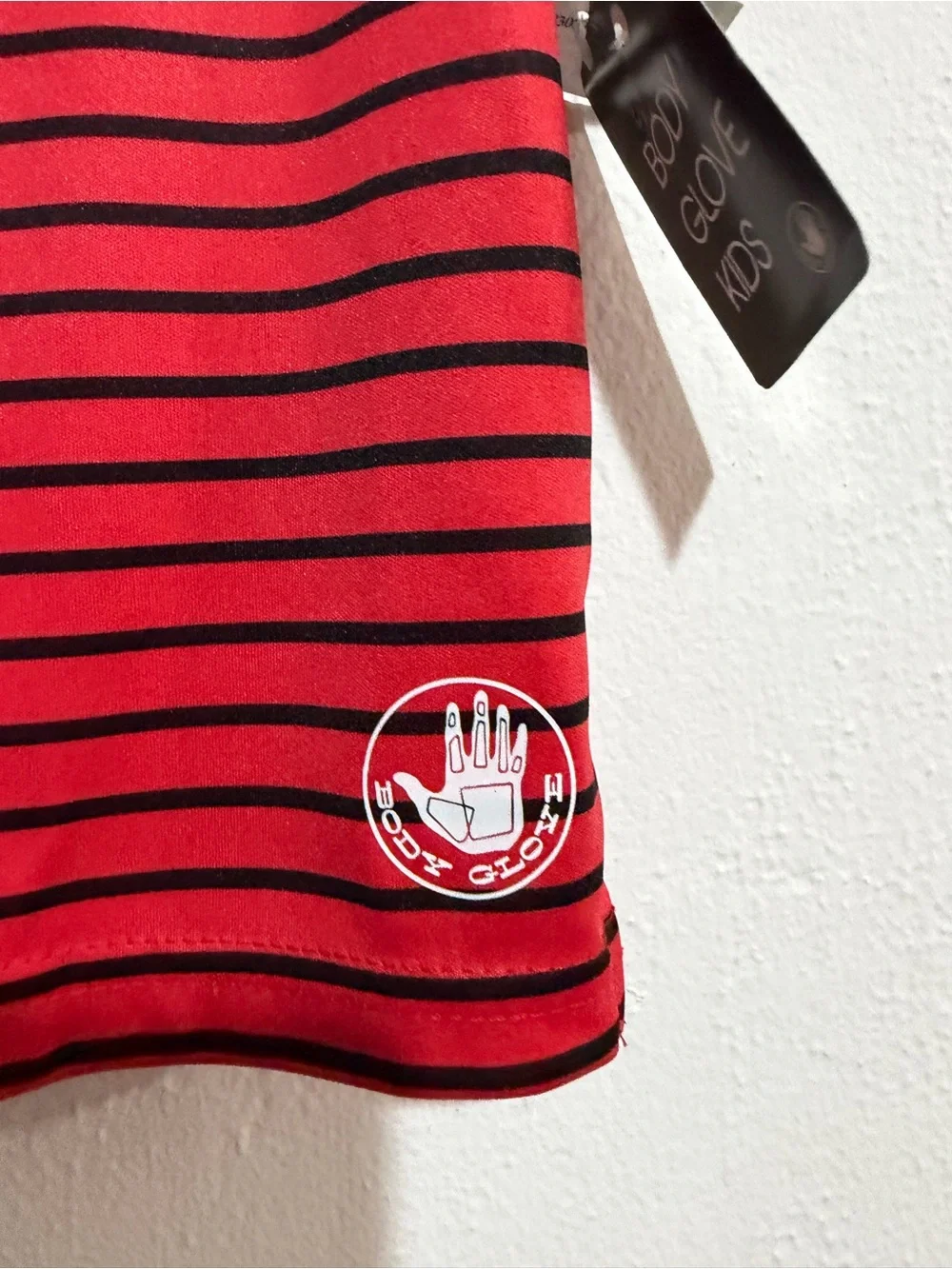 Body Glove Red and Black Striped Kids Polo